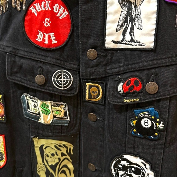 🚨GRaiL ALeRt🚨2018 SuPReMe PaTcHeS 🚸 DeNiM TRuCKeR JaCKet 🧥 - Picture 4 of 8